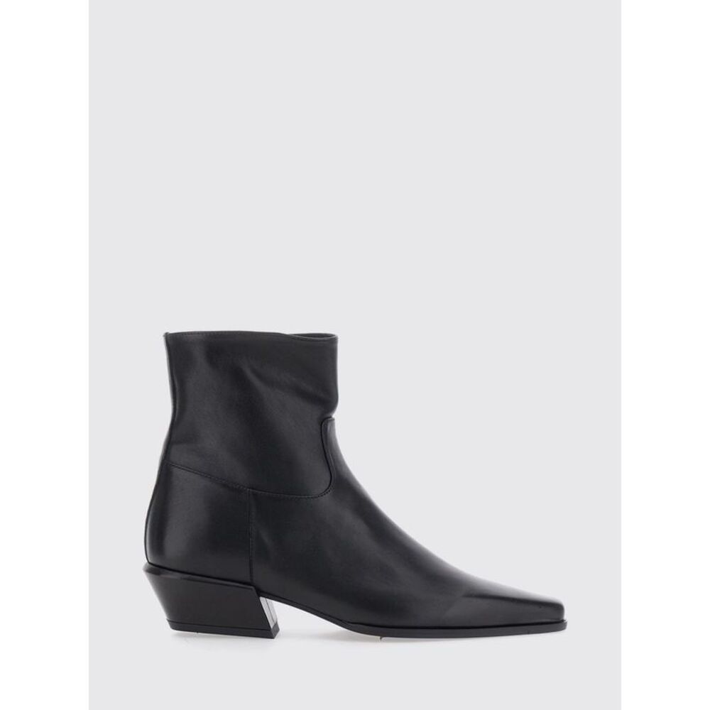 Semicouture Women Semicouture Smooth Leather Western Boots With Low Flared Heel